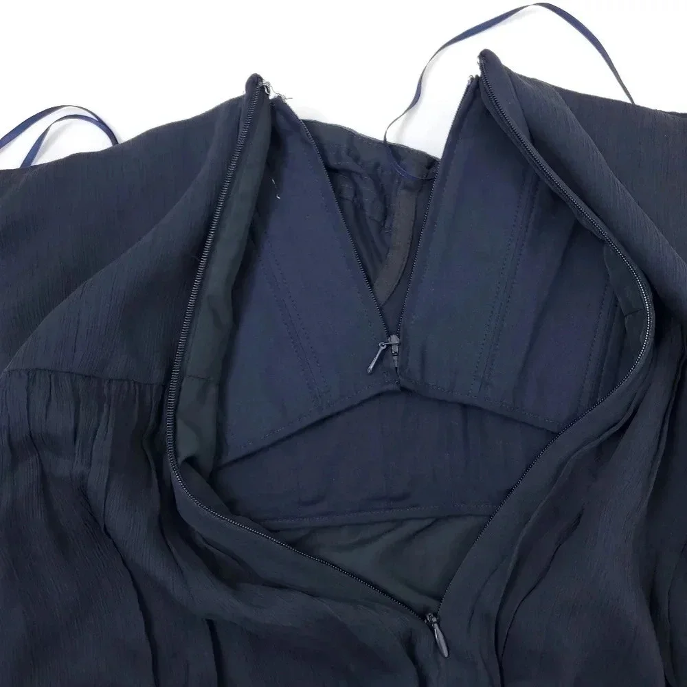 J. crew Taryn Silk Chiffon Dress In Navy 8